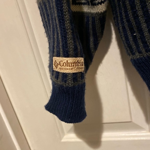 Vintage Columbia Arctic Print Quarter Zip Christmas Sweater Men’s Size XL - Picture 6 of 6